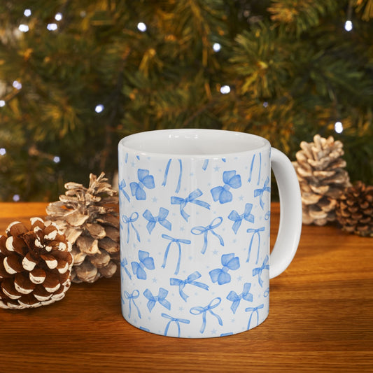 Blue Bow Ceramic Mug || 350ML