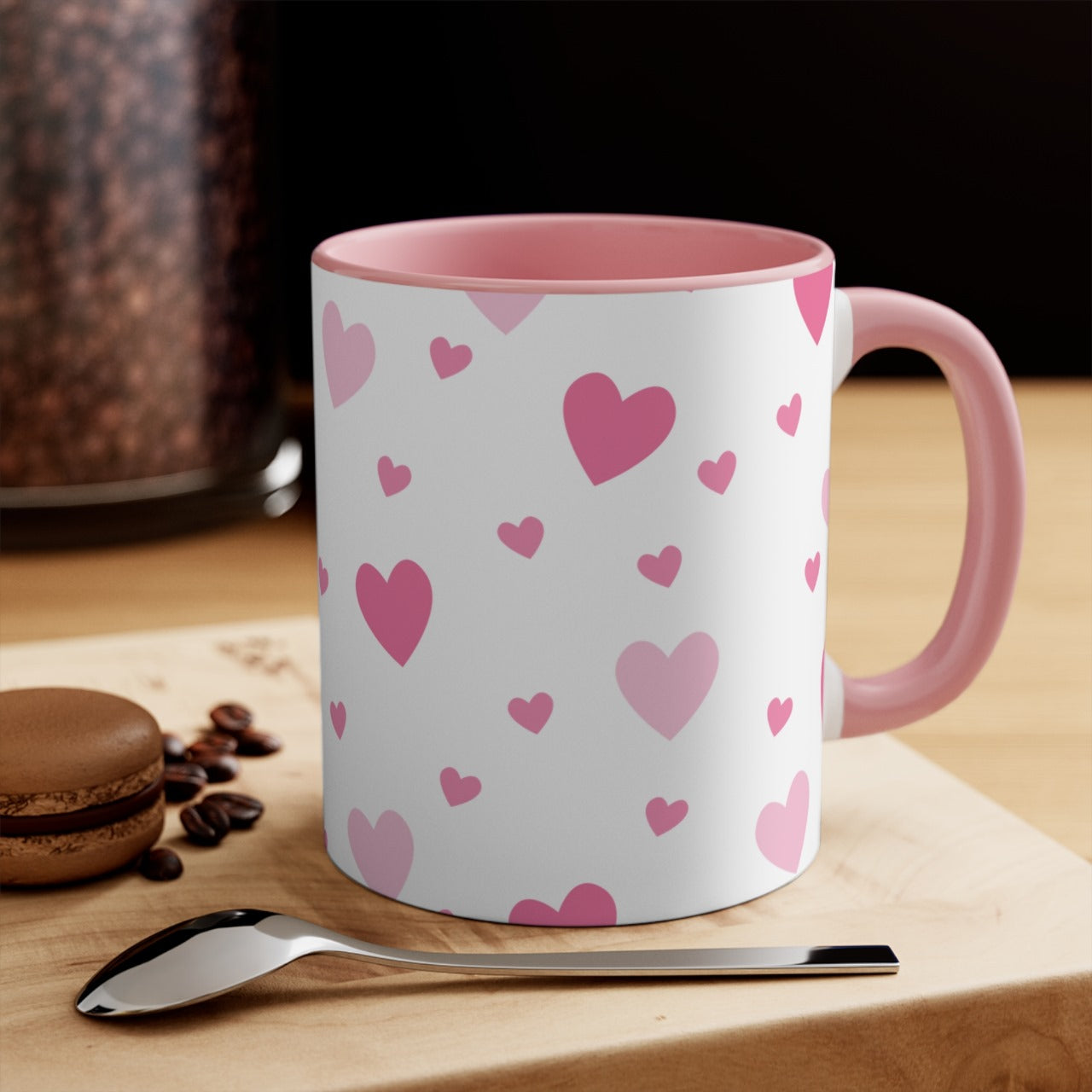 Pink Hearts Ceramic Mug || 350ML