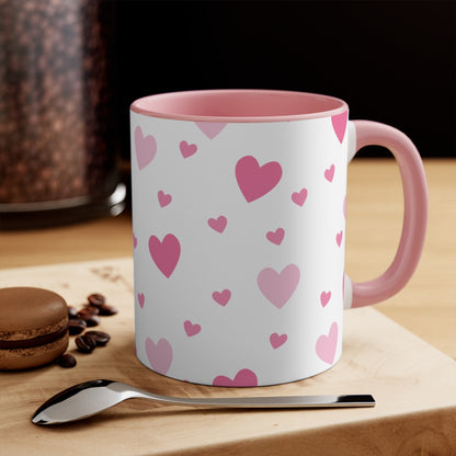 Pink Hearts Ceramic Mug || 350ML