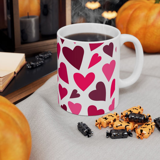 Red Hearts Ceramic Mug || 350ML