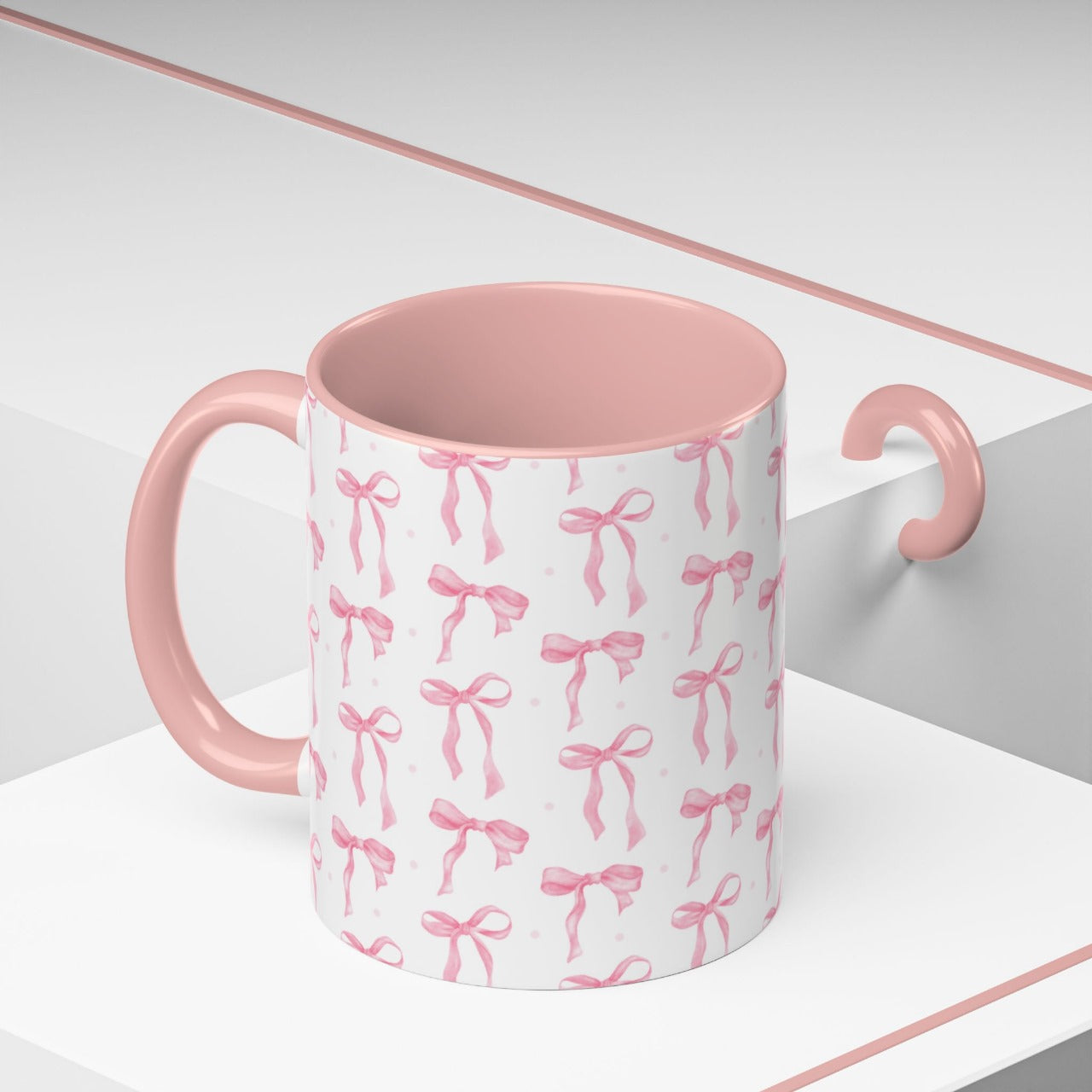 Pink Bow Ceramic Mug || 350ML