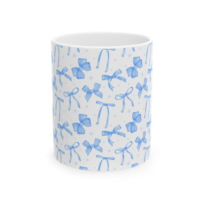 Blue Bow Ceramic Mug || 350ML