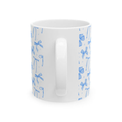 Blue Bow Ceramic Mug || 350ML