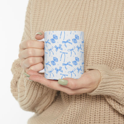 Blue Bow Ceramic Mug || 350ML