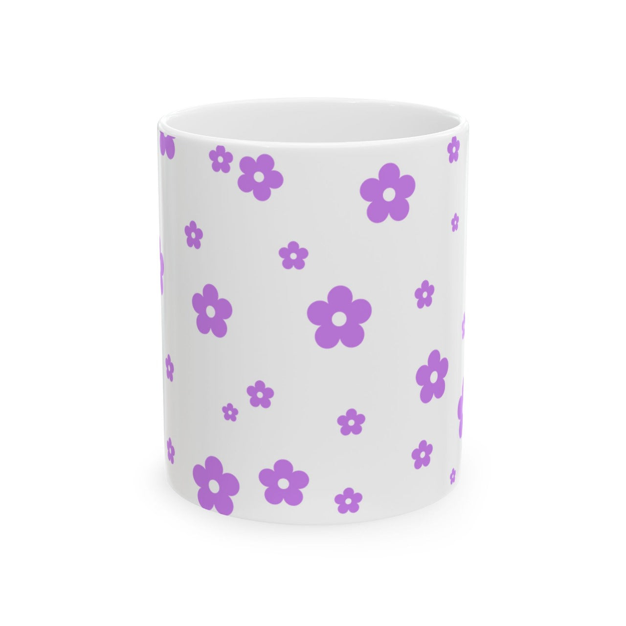 Purple Flower Ceramic Mug || 350ML