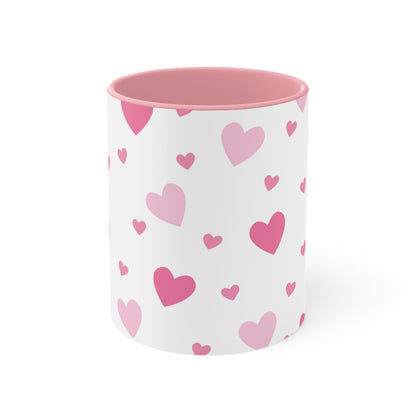 Pink Hearts Ceramic Mug || 350ML