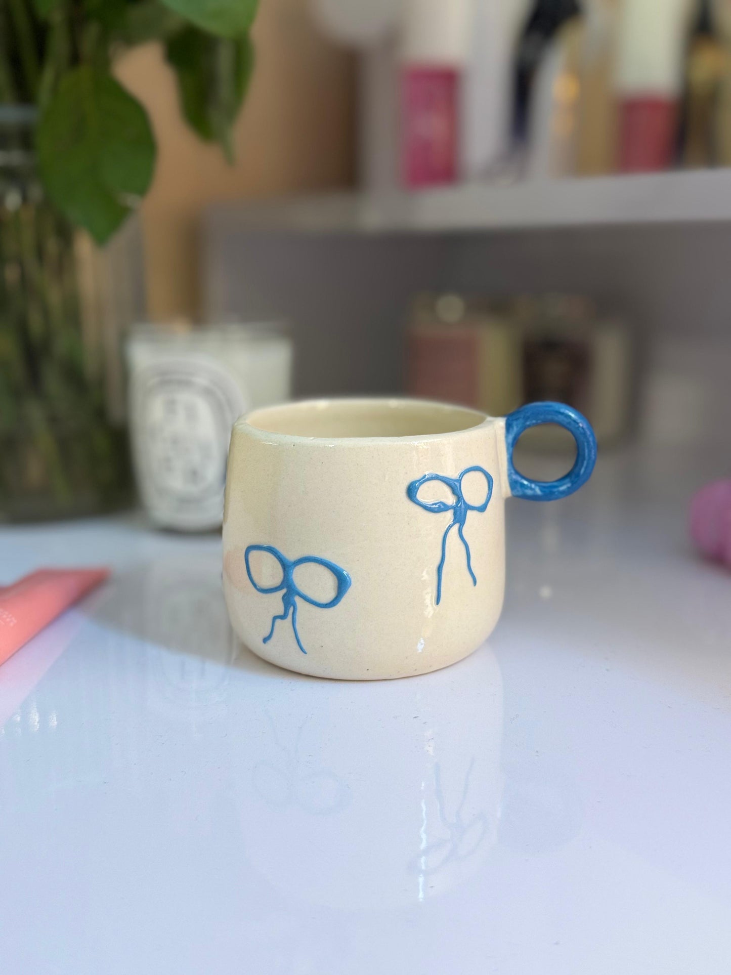 Blue Ribbon Ceramic Mug