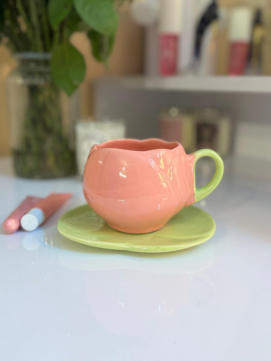 Pink Tulip Cup & Saucer