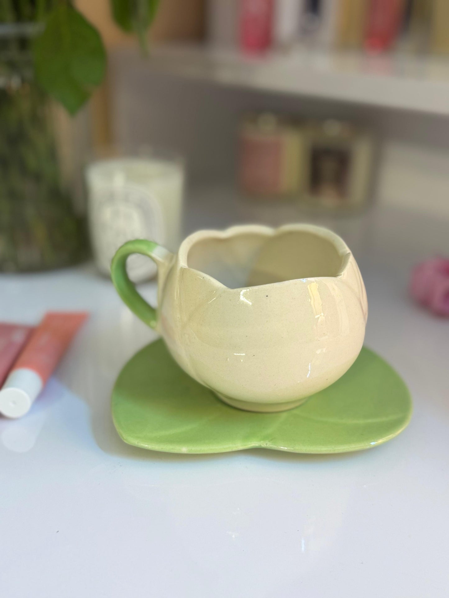 White Tulip Cup & Saucer